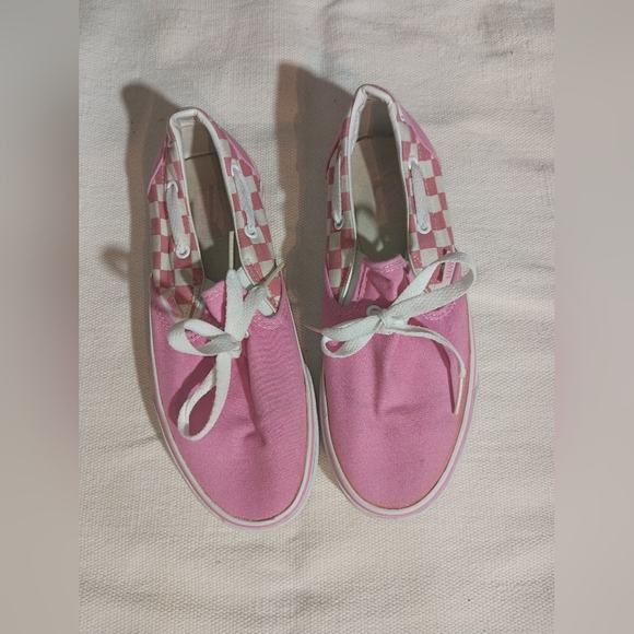 Pink Canvas Sneakers with White Laces - Picture 1 of 7
